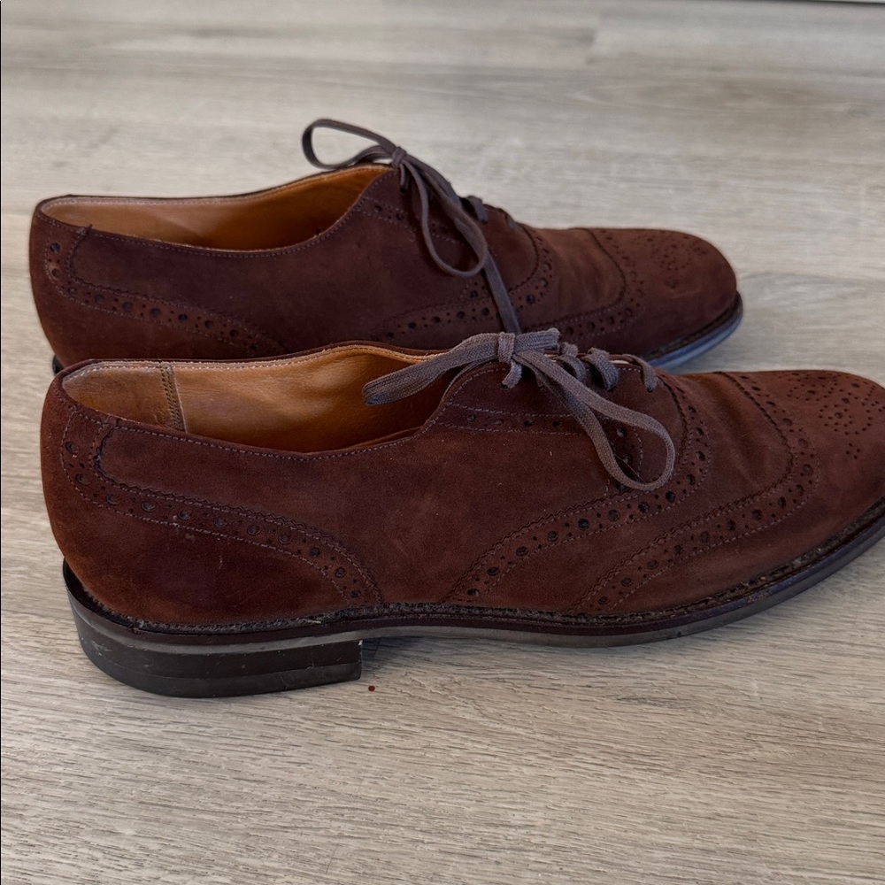Cole Haan Bench Wingtip Derby Shoes Men’s 9 1/2 D Brown Leather Made in England - Picture 6 of 15